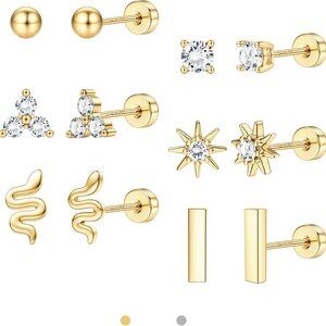 Dainty Cartilage Earrings Set - Hypoallergenic Gold Filled for Everyday Elegance